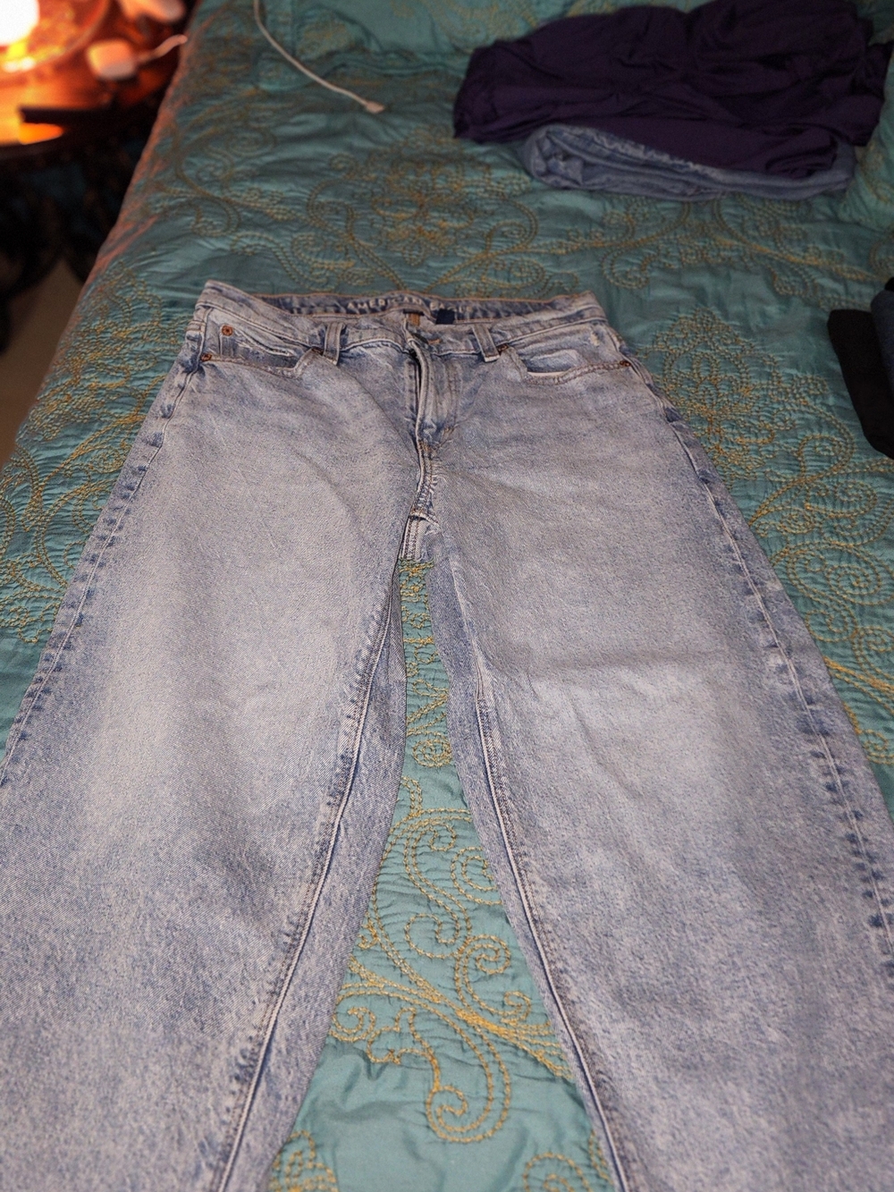 American Eagle Outfitters Light Blue Stretch Denim Jeans BARREL JEANS